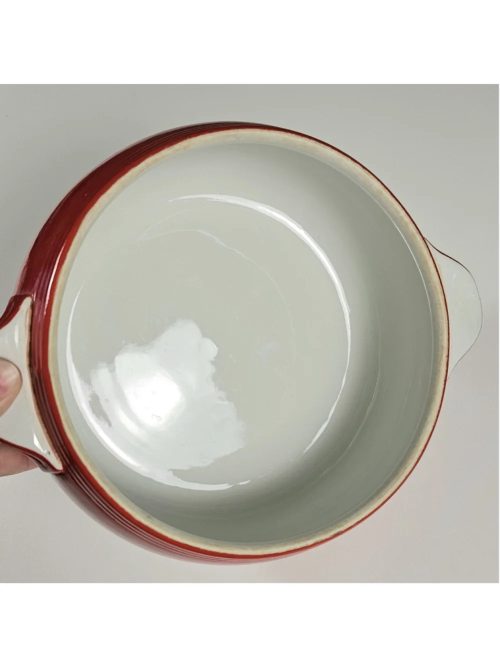 Vintage Hall China Pert Covered Casserole Dish Chinese Red White Tab Handles